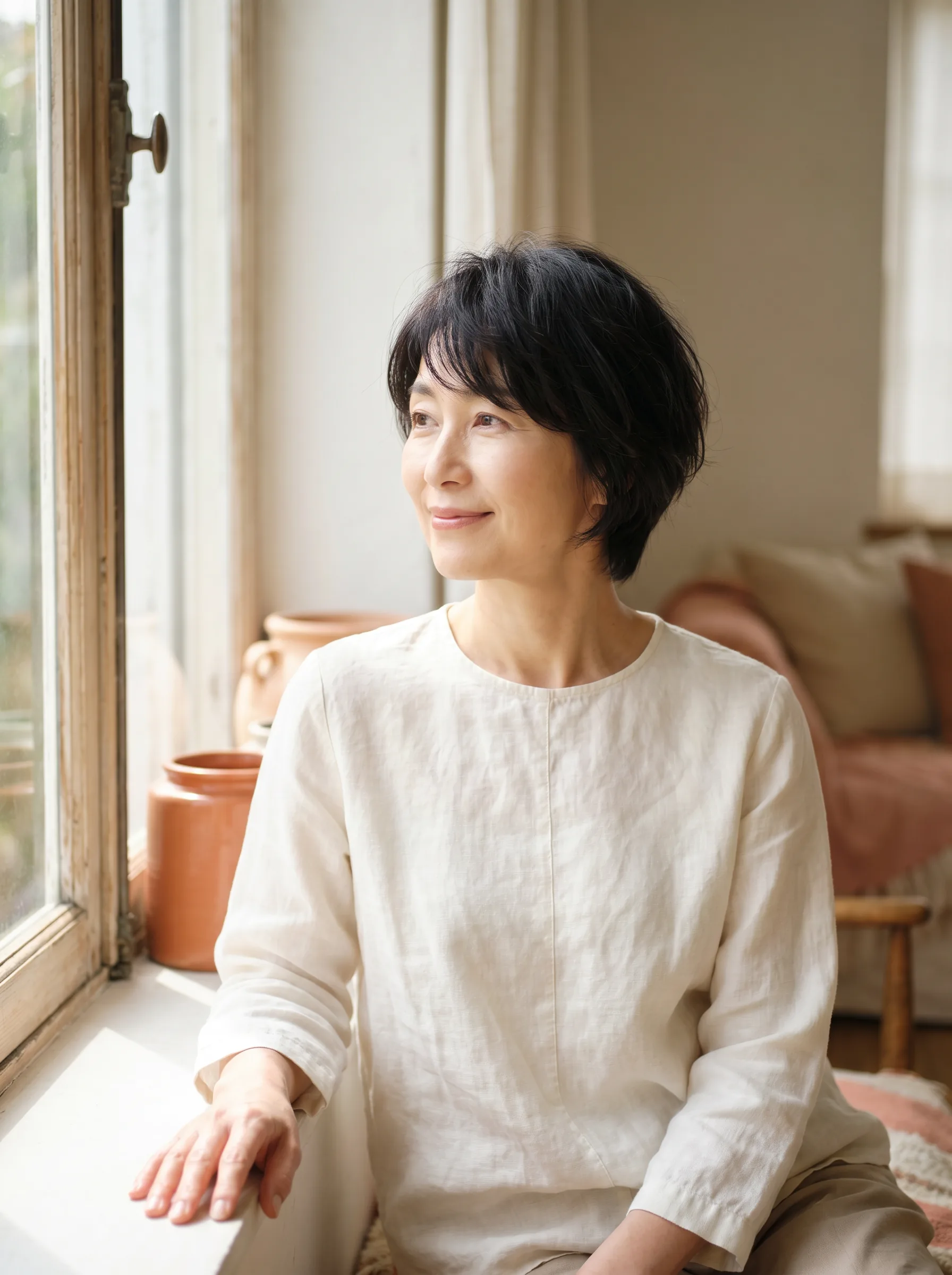 健康について考える50代女性のポートレート